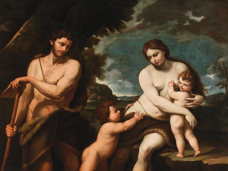 1640-Nicola Vaccaro - Adamo ed Eva con i neonati Caino e Abele